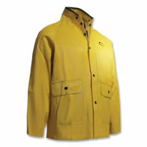 Buy WEBTEX RAIN JACKET, HOOD SNAPS, 0.65 MM THICK, HEAVY-DUTY RIBBED PVC, YELLOW, LARGE now and SAVE!