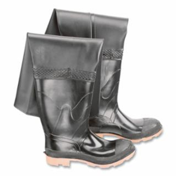 Buy STORM KING STEEL TOE THIGH WADERS, MEN'S 6, 27 IN, POLYESTER/PVC, BLACK/BROWN now and SAVE!