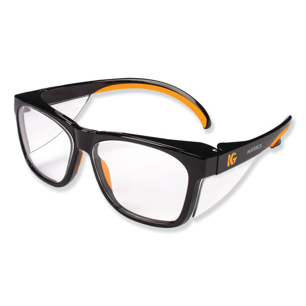 Buy KLEENGUARD MAVERICK SAFETY GLASSES, CLEAR ANTI-FOG/SCRATCH LENS, BLACK/ORANGE FRAME now and SAVE!