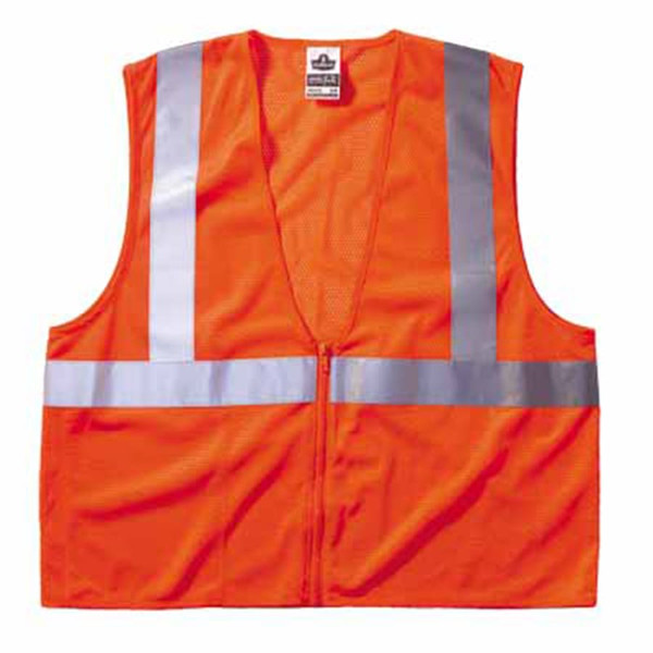 BUY GLOWEAR 8210Z TYPE R CLASS 2 ECONOMY VEST WITH POCKET, ZIPPER CLOSURE, L/XL, ORANGE now and SAVE!