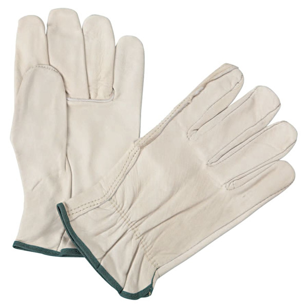 BUY QUALITY GRAIN COWHIDE LEATHER DRIVER GLOVES, MEDIUM, UNLINED, NATURAL, SHIRRED ELASTIC BACK now and SAVE!