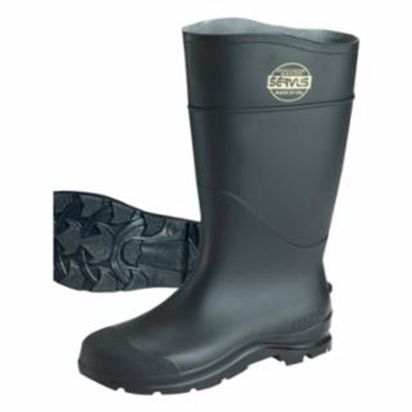 Buy CT ECONOMY KNEE BOOTS, PLAIN TOE, SIZE 7, 16 IN H, PVC, BLACK now and SAVE!