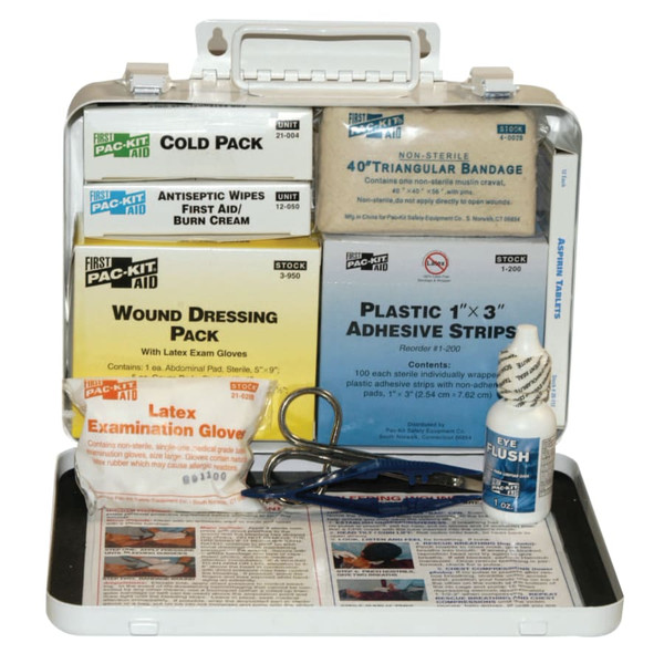 BUY 25 PERSON VEHICLE FIRST AID KIT, WEATHERPROOF STEEL CASE, WALL MOUNT now and SAVE!