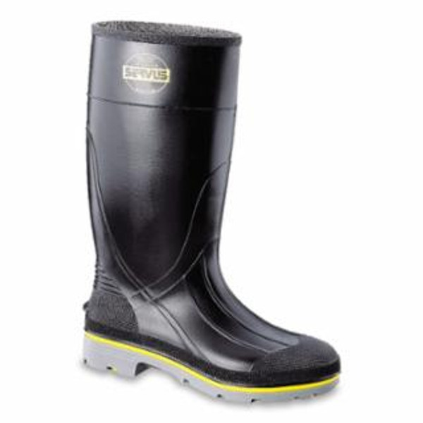 Buy XTP PVC STEEL TOE KNEE BOOTS, 15 IN H, SIZE 9, BLACK/GRAY/YELLOW now and SAVE!