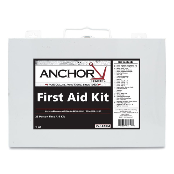 Buy 25 PERSON FIRST AID KIT, METAL CASE, WALL MOUNT now and SAVE!