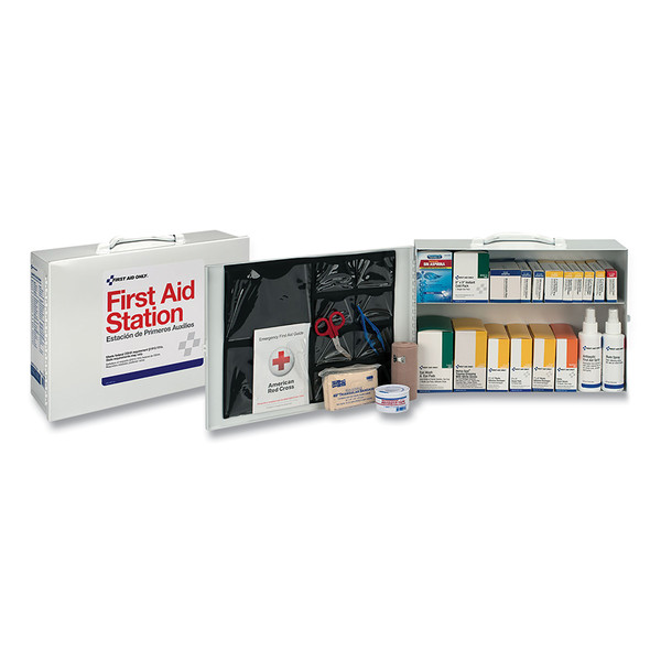 BUY 100 PERSON INDUSTRIAL FIRST AID KIT, STEEL CASE, CARRY HANDLE, WALL MOUNT now and SAVE!