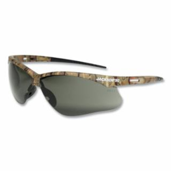 Buy SG SERIES SAFETY GLASSES, UNIVERSAL SIZE, SMOKE LENS, CAMO FRAME, HARDCOAT ANTI-SCRATCH now and SAVE!