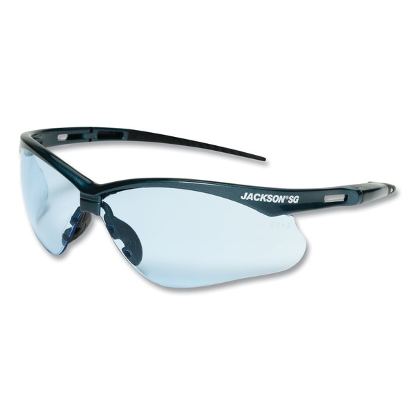 Buy SG SERIES SAFETY GLASSES, UNIVERSAL SIZE, LIGHT BLUE LENS, BLACK FRAME, HARDCOAT ANTI-SCRATCH now and SAVE!