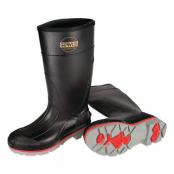 Buy XTP PVC PLAIN TOE BOOTS, 15 IN H, SIZE 10, BLACK/RED/GRAY now and SAVE!