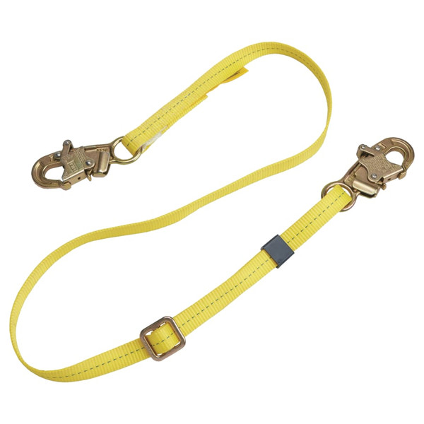 Buy WEB ADJUSTABLE POSITIONING LANYARD, 6FT, SNAP HOOK CONNECTION, 310LB CAP, YELLOW now and SAVE!