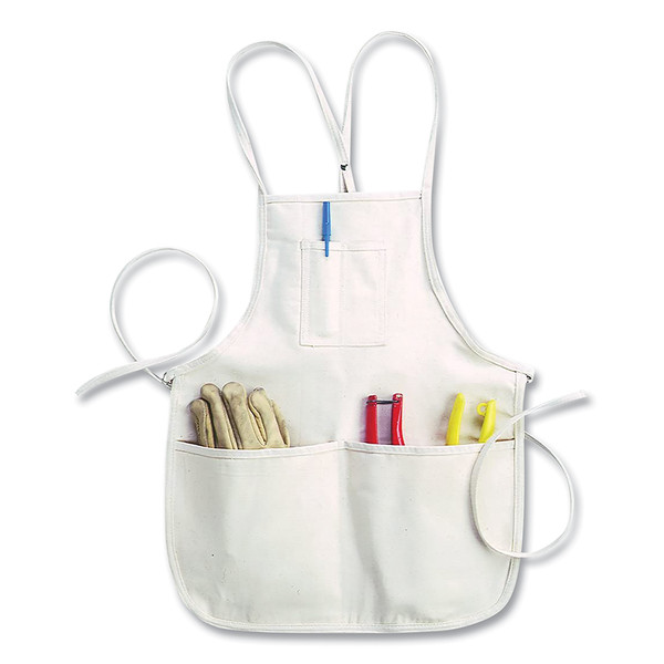 Buy 4 POCKET CANVAS BIB APRON, 16 IN W X 19 IN L, WHITE now and SAVE!