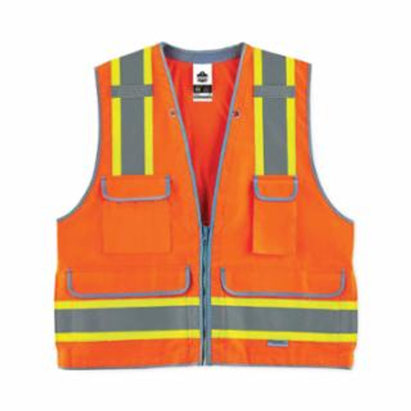 Buy GLOWEAR 8254HDZ TYPE R CLASS 2 HEAVY-DUTY SURVEYORS VEST, 2XL/3XL, HI-VIZ ORANGE/YELLOW now and SAVE!