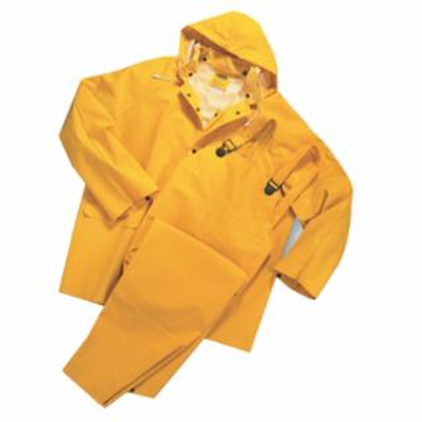 Buy 4035 3-PC RAINSUIT, JACKET/HOOD/OVERALLS, 0.35 MM, PVC/POLYESTER, YELLOW, LARGE now and SAVE!