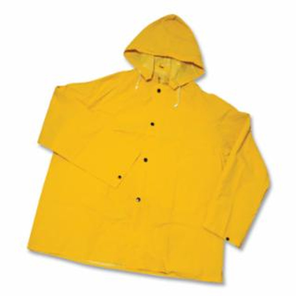Buy RAINSUIT, JACKET W/DETACHABLE HOOD, 0.35 MM PVC/POLYESTER, YELLOW, X-LARGE now and SAVE!
