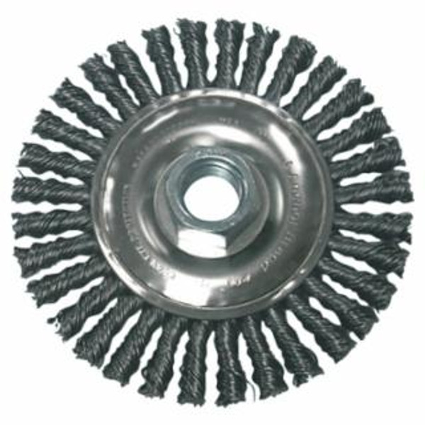 Buy STRINGER BEAD WHEEL BRUSH, 4 IN D X 4 IN W, 0.02 IN, CARBON STEEL now and SAVE!