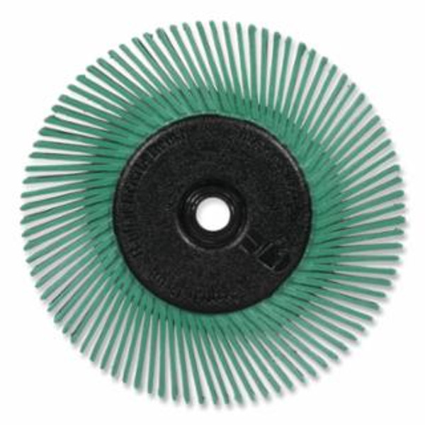 Buy RADIAL BRISTLE BRUSH, 6 IN DIA X 1/2 IN W, GRIT 50, CERAMIC, 6000 RPM now and SAVE!