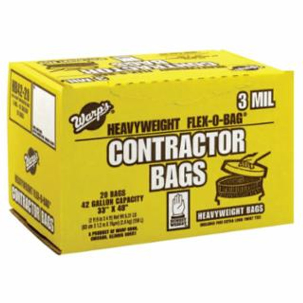 Buy FLEX-O-BAG TRASH CAN LINERS AND CONTRACTOR BAGS, 42 GAL, 3 MIL, 33 IN X 48 IN, BLACK, HEAVYWEIGHT now and SAVE!