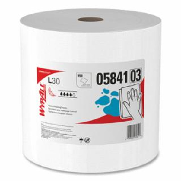 Buy WYPALL* L30 WIPERS, WHITE, 12.4 IN W X 13.4 IN L, JUMBO ROLL, 950 PER ROLL/1 ROLL PER CASE now and SAVE!