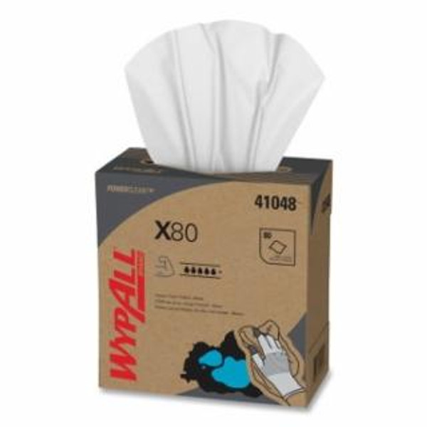 Buy WYPALL X80 CLOTH,WHITE, 8.34 IN W X 16.8 IN L, POP-UP BOX, 80 PER BOX now and SAVE!