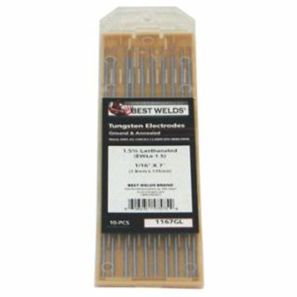 Buy 1.5% LANTHANATED TUNGSTEN ELECTRODE, 7 IN, SIZE 1/16 now and SAVE!