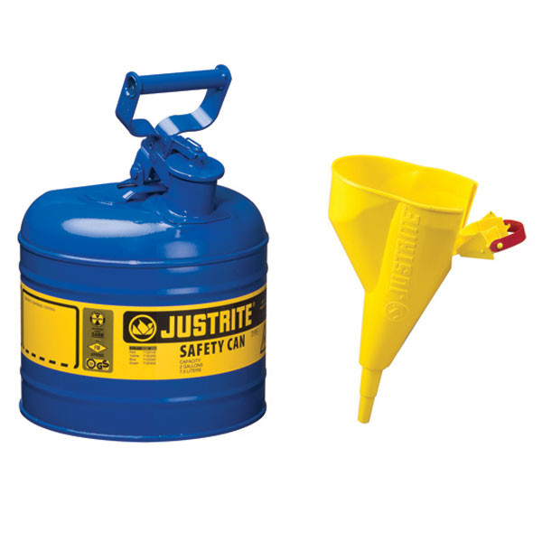 2 Gallon/7.5 Liter Safety Can Blue With Funnel 7120310