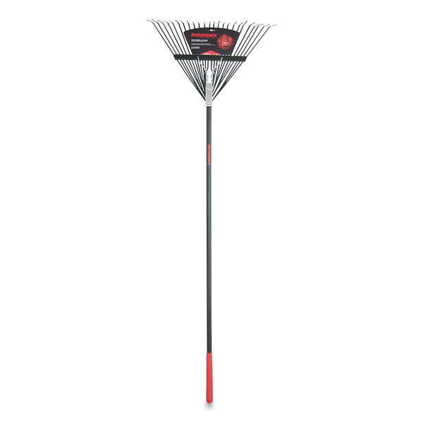 BUY STEEL LEAF RAKE, 24 TINES, 51 IN STRAIGHT FIBERGLASS HANDLE WITH CUSHION END GRIP now and SAVE!