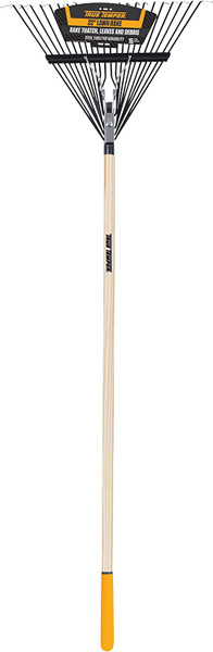 BUY STEEL LEAF RAKE, 22 STEEL BLADE, 54 IN HARDWOOD HANDLE WITH CUSHION END GRIP now and SAVE!