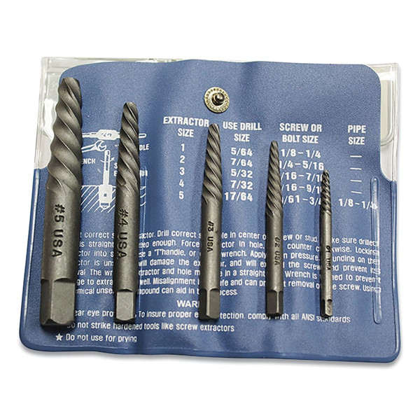 BUY SPIRAL SCREW EXTRACTOR SET, 5 PC, STEEL now and SAVE!