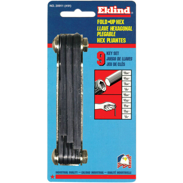 BUY INCH FOLD-UP HEX KEY SET, 9 PER FOLD-UP, BALL HEX TIP, INCH, MEDIUM now and SAVE!