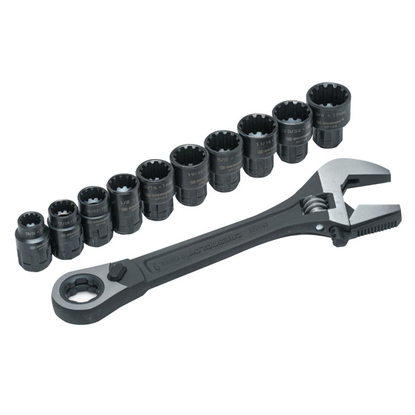 BUY PASS-THRU X6 BLACK OXIDE ADJUSTABLE WRENCH AND SPLINE SOCKET SET, 11 PC now and SAVE!