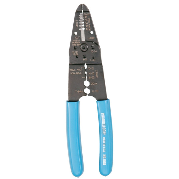 BUY WIRE STRIPPER, 8-1/4 IN L, 10 AWG TO 22 AWG, BLUE HANDLE now and SAVE!
