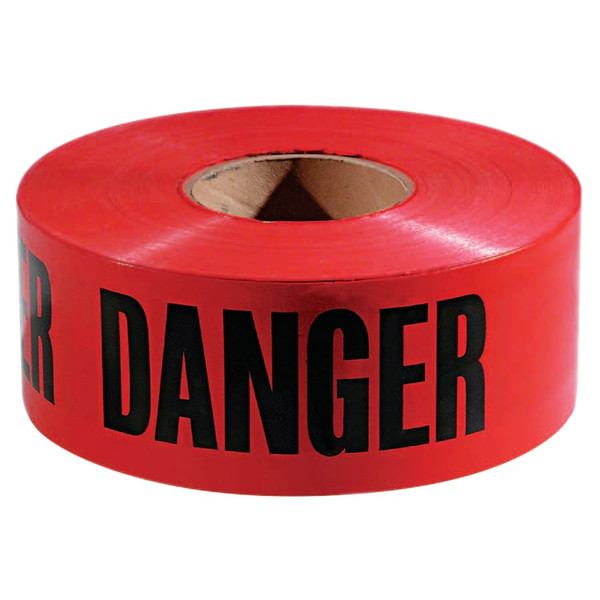 BUY SAFETY BARRICADE TAPE, 3 IN X 1,000 FT, DANGER, RED now and SAVE!