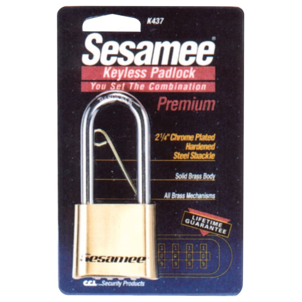 BUY SESAMEE KEYLESS PADLOCK, 5/16 IN DIA, 2-1/4 IN L X 1 IN W, BRASS, CARDED now and SAVE!