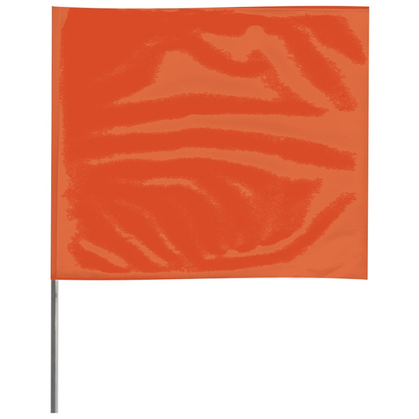 BUY STAKE FLAGS, 4 IN X 5 IN, 21 IN HEIGHT, PVC; STEEL WIRE, ORANGE now and SAVE!