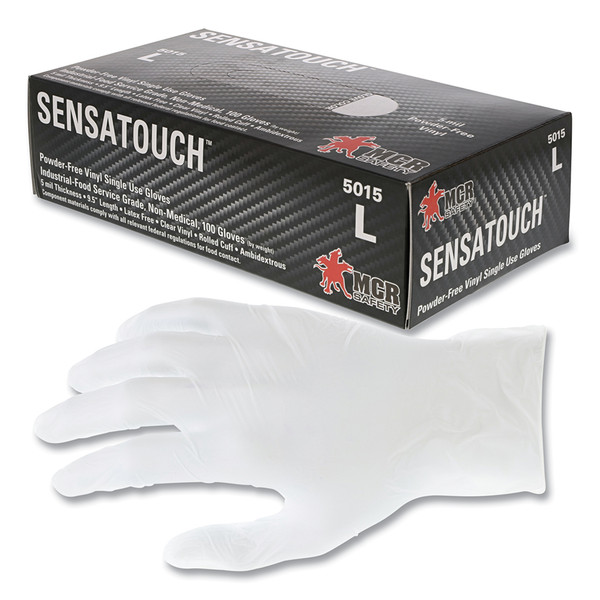 BUY SENSAGUARD POWDER-FREE VINYL DISPOSABLE GLOVES, 5 MIL, X-LARGE, CLEAR now and SAVE!