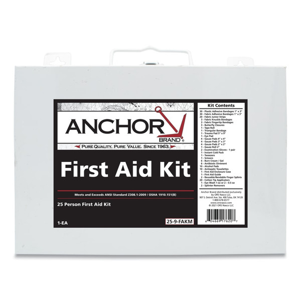 BUY 25 PERSON FIRST AID KIT, ANSI 2009, METAL CASE now and SAVE!