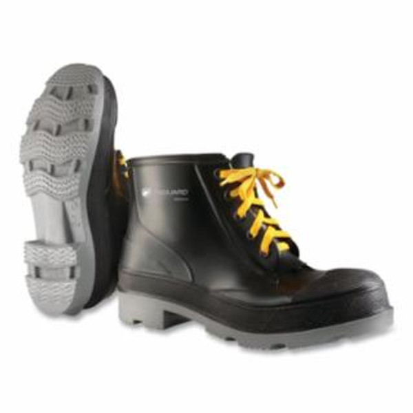 BUY POLYGOLIATH RUBBER ANKLE BOOTS, STEEL TOE, MEN'S 13, 6 IN LACE-UP BOOT, POLYURETHANE/PVC, BLACK/GRAY now and SAVE!