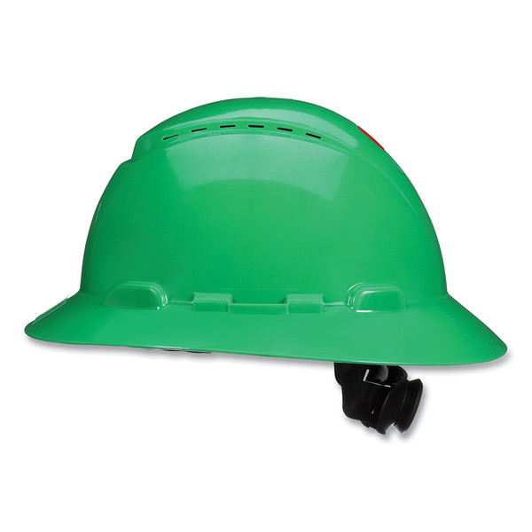 BUY SECUREFIT PRESSURE DIFFUSION RATCHET SUSPENSION W/UVICATOR HARD HATS AND CAPS, FULL BRIM, VENTED, GREEN now and SAVE!