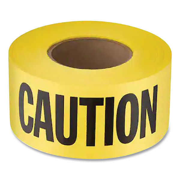 BUY SAFETY BARRICADE TAPE, 3 IN W X 1000 FT L, CAUTION, YELLOW/BLACK now and SAVE!