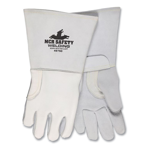 BUY ELKSKIN WELDING GLOVES, MEDIUM, PEARL GRAY, 5 IN GAUNTLET CUFF, FOAM LINED BACK now and SAVE!