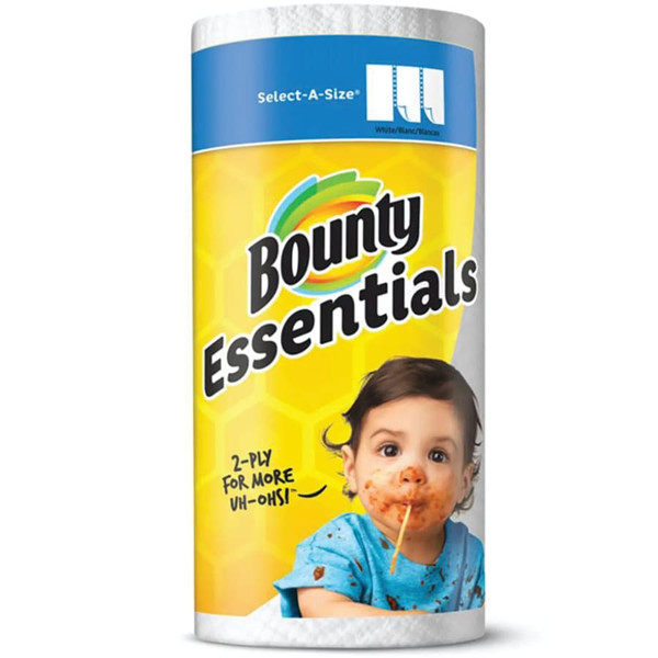 BUY BOUNTY ESSENTIALS KITCHEN ROLL PAPER TOWEL, 2-PLY, 11 IN W X 10.2 IN L, 40 SHEETS/ROLL now and SAVE!