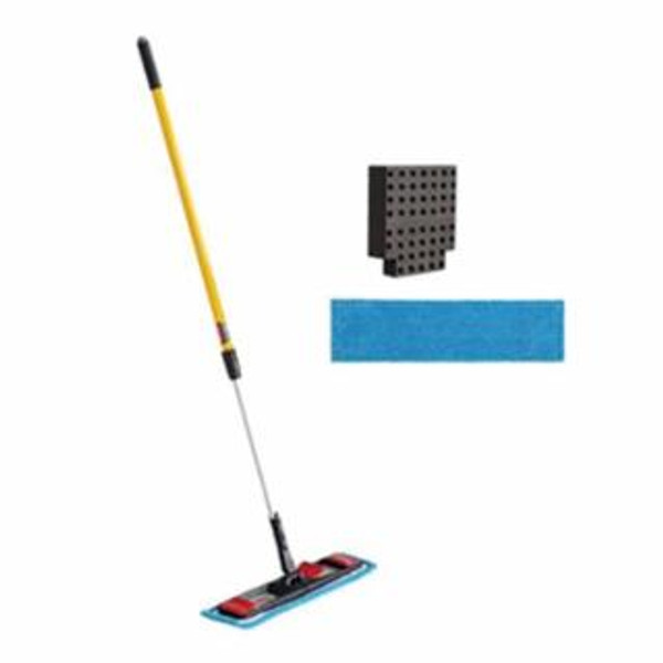 BUY ADAPTABLE FLAT MOP KIT, 5.5 IN W X 19.5 IN L MICROFIBER PADS, 48 IN TO 72 IN STEEL QUICK-CONNECT HANDLE now and SAVE!