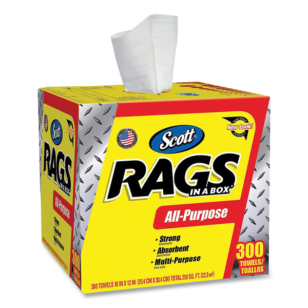 BUY SCOTT RAGS IN A BOX, WHITE, 9 IN W X 12 IN L, 300/BOX now and SAVE!