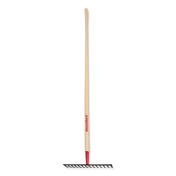 BUY LEVEL RAKE, STEEL, 14 TINES, 66 IN STRAIGHT AMERICAN HARDWOOD HANDLE now and SAVE!