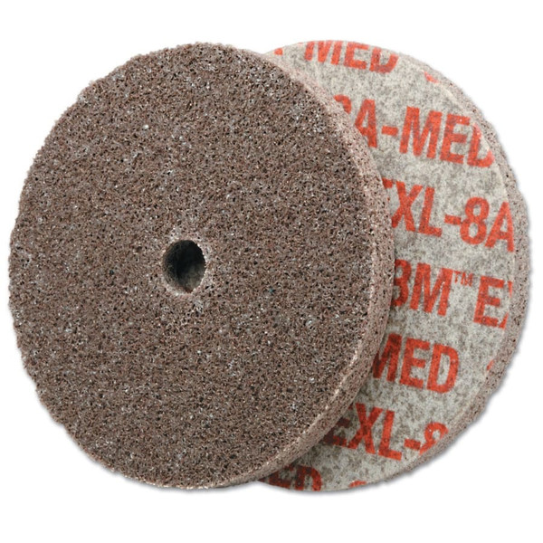 BUY EXL UNITIZED DEBURRING WHEEL, 3/8 IN ARBOR HOLE, 3 IN DIA X 1/4 IN W, 2A MEDIUM, ALUMINUM OXIDE now and SAVE!