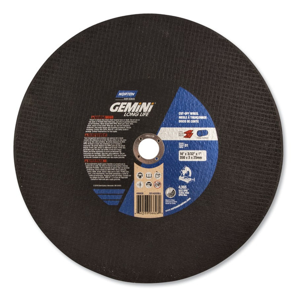 BUY GEMINI CHOP SAW REINFORCED CUT-OFF WHEEL, 14 IN DIA, 7/64 IN THICK, ALUM. OXIDE now and SAVE!