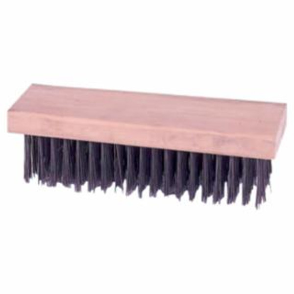 BUY BLOCK TYPE SCRATCH BRUSHES, 7 1/4", 6X19 ROWS, ROUND STEEL WIRE, WOOD HANDLE now and SAVE!