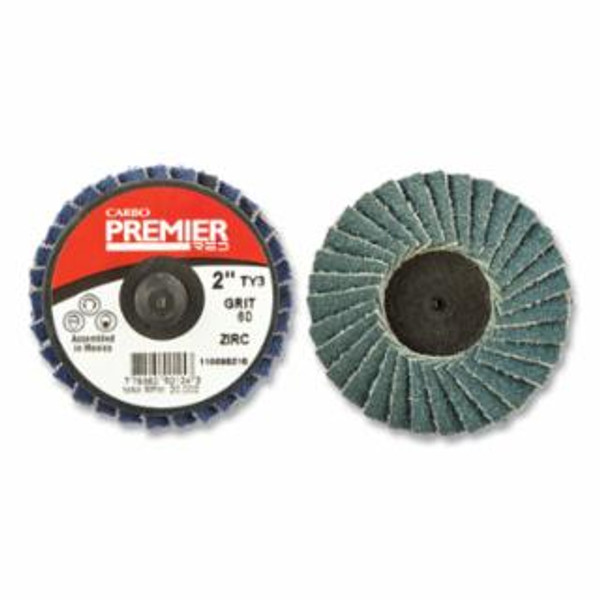 BUY PREMIER RED MINI QUICK-CHANGE FLAP DISCS, 2 IN, TYPE 3, ZIRCONIA ALUMINA, 60 GRIT now and SAVE!