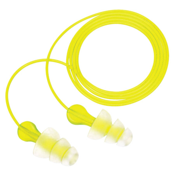 BUY TRI-FLANGE CORDED EAR PLUGS NRR 26 - SOLD 100 PAIRS now and SAVE!