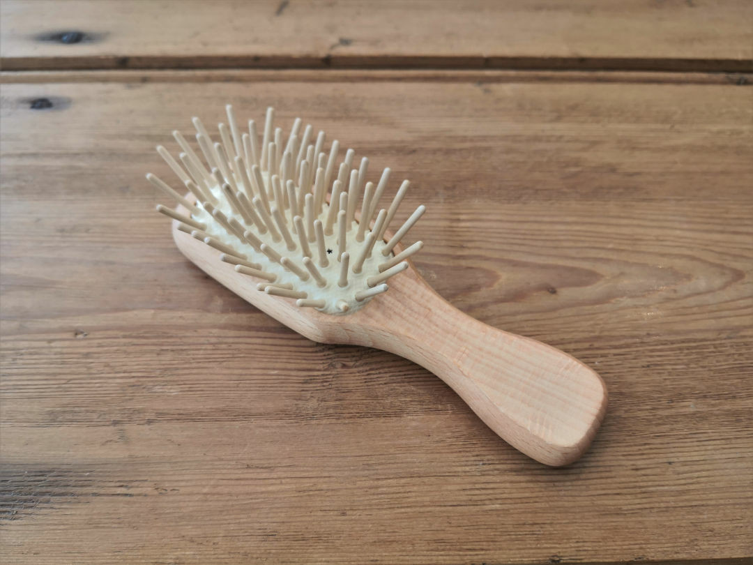 Mini wooden plastic free hairbrush